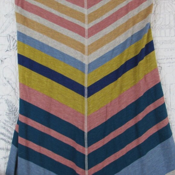 EUC Anthropologie Saturday Sunday 100% cotton Rainbow Chevron Midi Dress Size XS - Picture 6 of 11